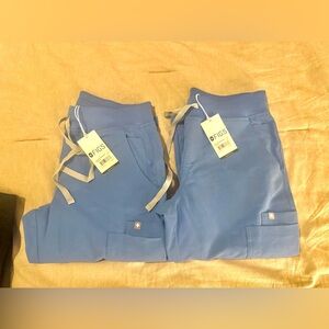 FIGS Yola Skinny Scrub Pants Cecil Blue x 2